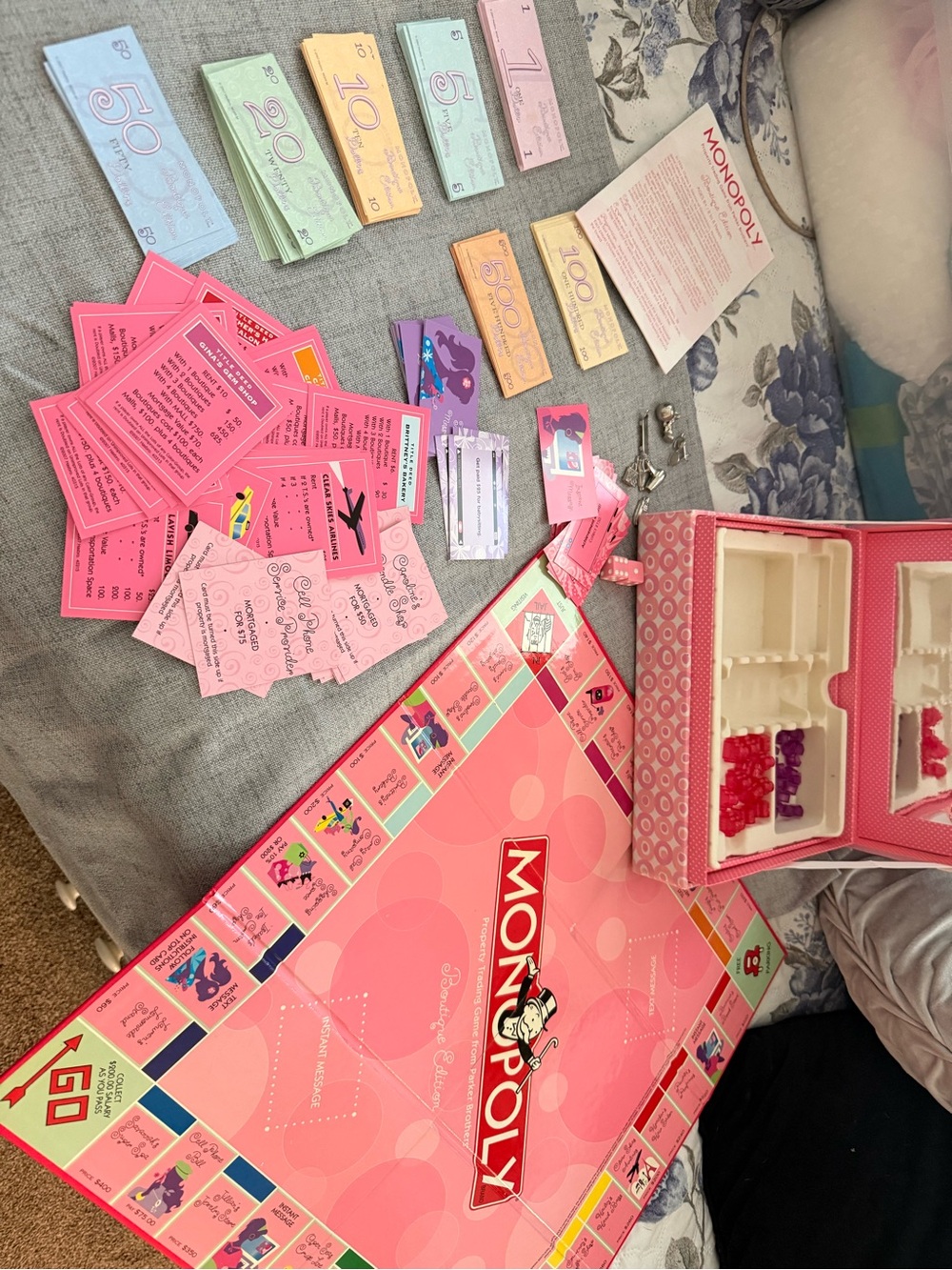 Hasbro Monopoly Pink Edition Party Board Game Set - Pink, Purple, Blue, Yellow